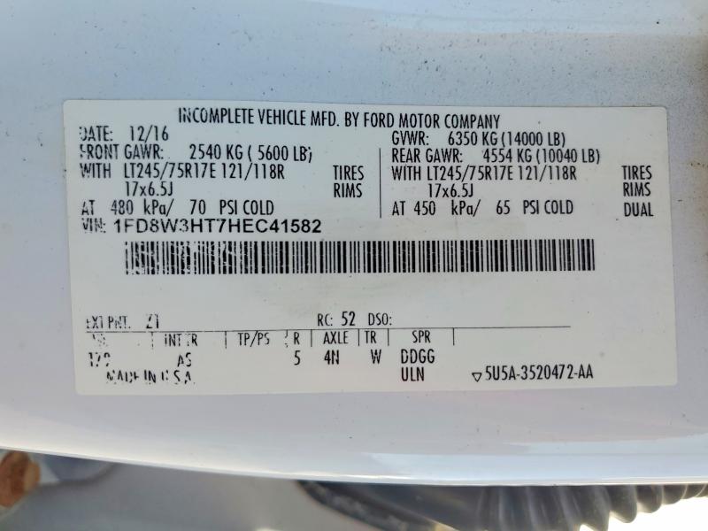 2017 Ford F350 მანქანა იყიდება აუქციონზე, vin: 1FD8W3HT7HEC41582, აუქციონის ნომერი: 54307426