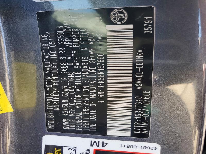 Продаж на аукціоні авто 2011 Toyota Camry Automatic, vin: 4T4BF3EK5BR197666, номер лоту: 58769966