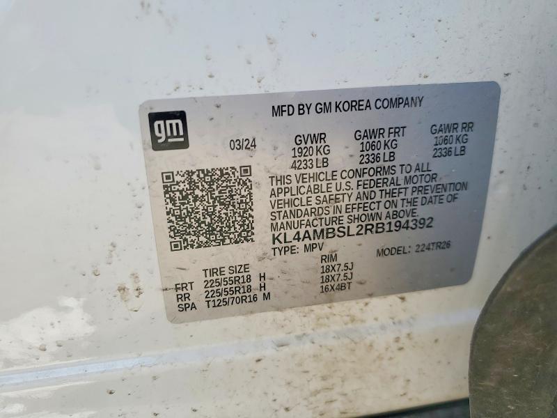 55211816 :رقم المزاد ، KL4AMBSL2RB194392 vin ، 2024 Buick Encore Gx مزاد بيع