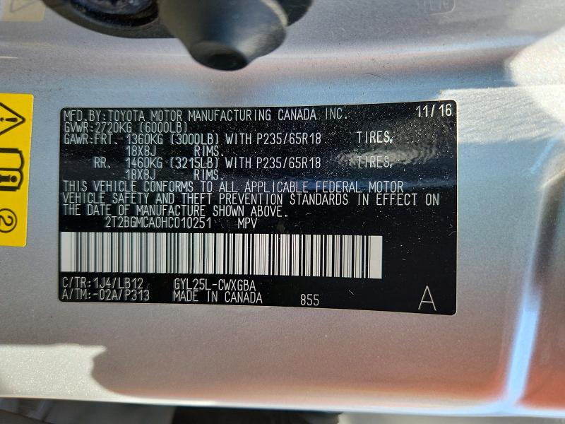 Продажа на аукционе авто 2017 Lexus Rx 450h, vin: 2T2BGMCA0HC010251, номер лота: 59539606