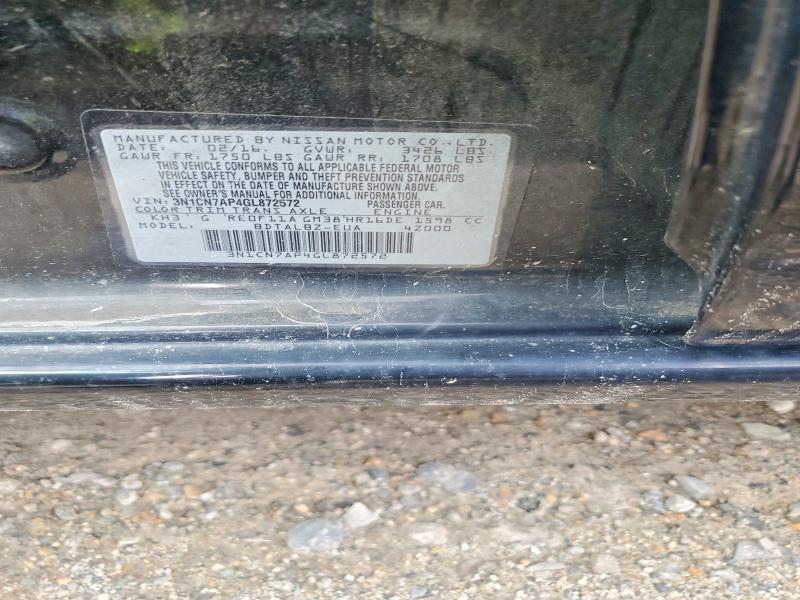 Aukcja sprzedaży 2016 Nissan Versa, vin: 3N1CN7AP4GL872572, numer aukcji: 58574806