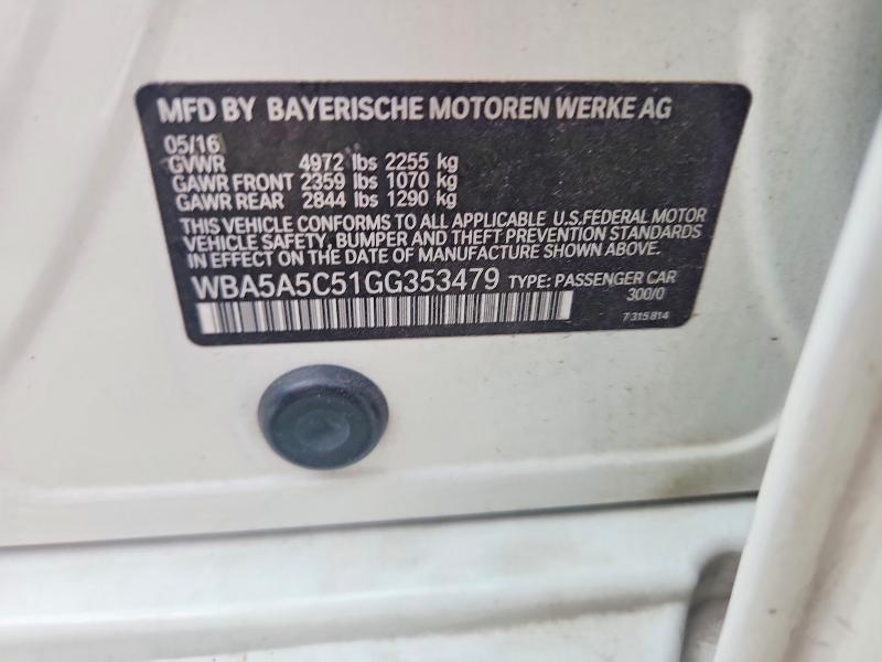 58110136 :رقم المزاد ، WBA5A5C51GG353479 vin ، 2016 Bmw 528 مزاد بيع