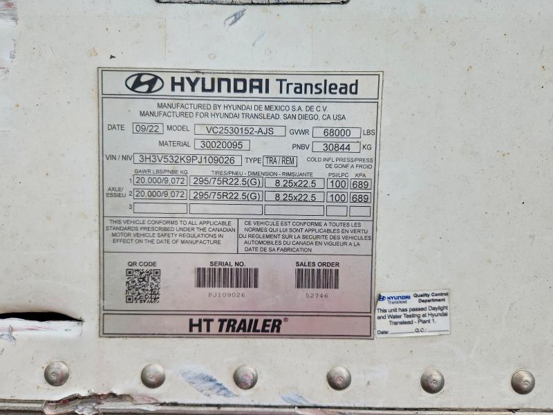 Продаж на аукціоні авто 2023 Hyundai Translead Inc Dry Van, vin: 3H3V532K9PJ109026, номер лоту: 55896216