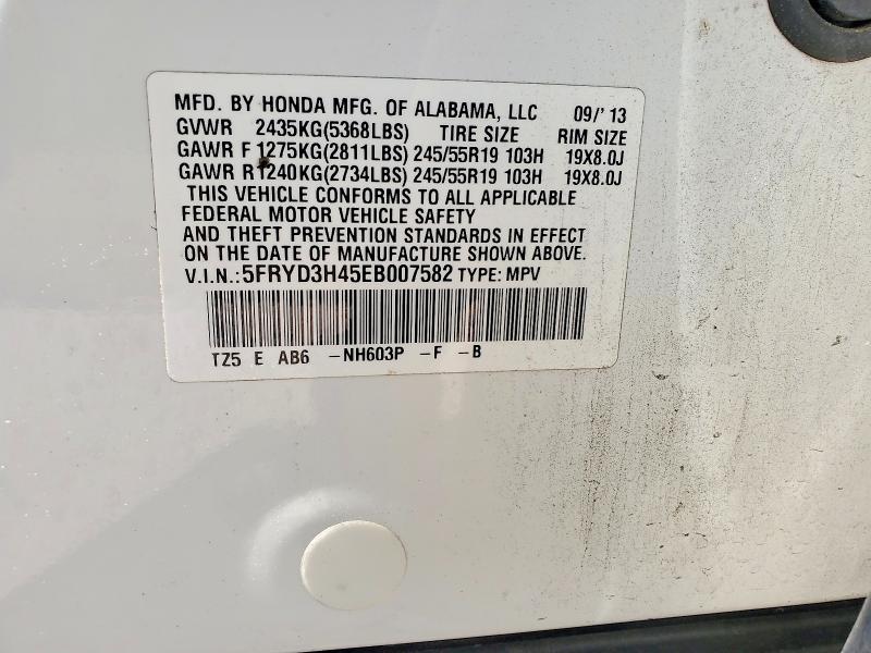 Продаж на аукціоні авто 2014 Acura Mdx, vin: 5FRYD3H45EB007582, номер лоту: 58974736