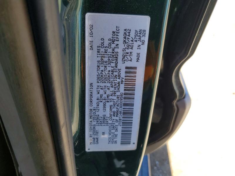59649756 :رقم المزاد ، JTEBT14R130009580 vin ، 2003 Toyota 4runner مزاد بيع