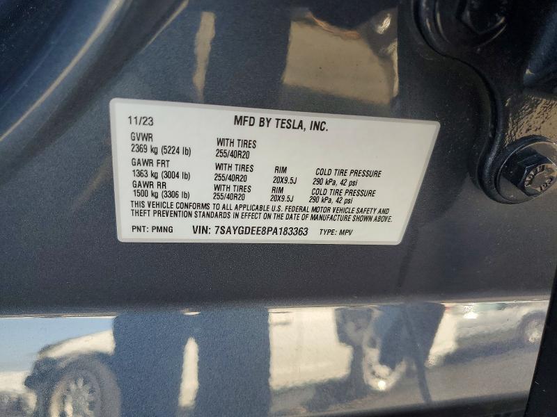 2023 Tesla Model Y მანქანა იყიდება აუქციონზე, vin: 7SAYGDEE8PA183363, აუქციონის ნომერი: 56480056