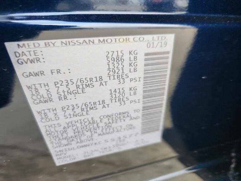 Продаж на аукціоні авто 2019 Infiniti Qx60, vin: 5N1DL0MN7KC553577, номер лоту: 57058086