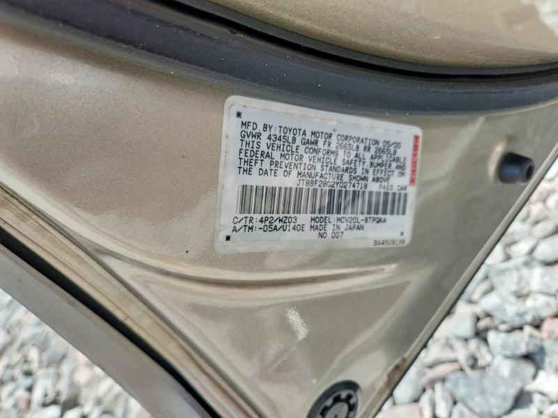 Продажа на аукционе авто 2000 Lexus Es, vin: JT8BF28G2Y0274718, номер лота: 57932056