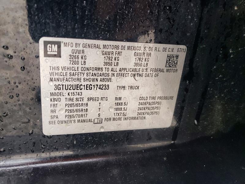 58088366 :رقم المزاد ، 3GTU2UEC1EG174233 vin ، 2014 Gmc Sierra مزاد بيع