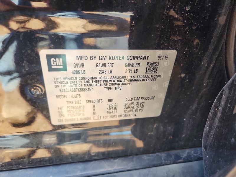 Aukcja sprzedaży 2019 Buick Encore, vin: KL4CJASB7KB883157, numer aukcji: 56716716