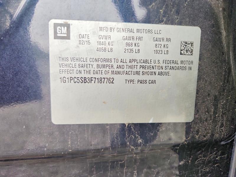 Продажа на аукционе авто 2015 Chevrolet Cruze, vin: 1G1PC5SB3F7187762, номер лота: 57831256
