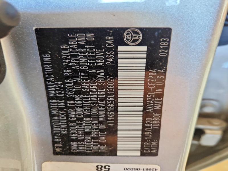 52578196 :رقم المزاد ، 4T1K61BK5RU126027 vin ، 2024 Toyota Camry مزاد بيع