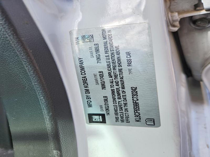 Продаж на аукціоні авто 2015 Chevrolet Spark, vin: KL8CF6S99FC730242, номер лоту: 58161136