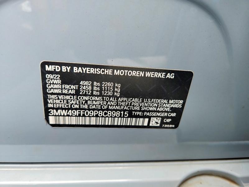 Продаж на аукціоні авто 2023 Bmw M340xi, vin: 3MW49FF09P8C89815, номер лоту: 58944246