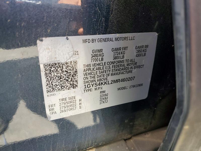 55775936 :رقم المزاد ، 1GYS4KKL2MR460207 vin ، 2021 Cadillac Escalade مزاد بيع