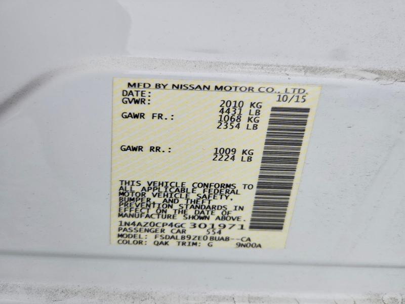 58321726 :رقم المزاد ، 1N4AZ0CP4GC301971 vin ، 2016 Nissan Leaf مزاد بيع