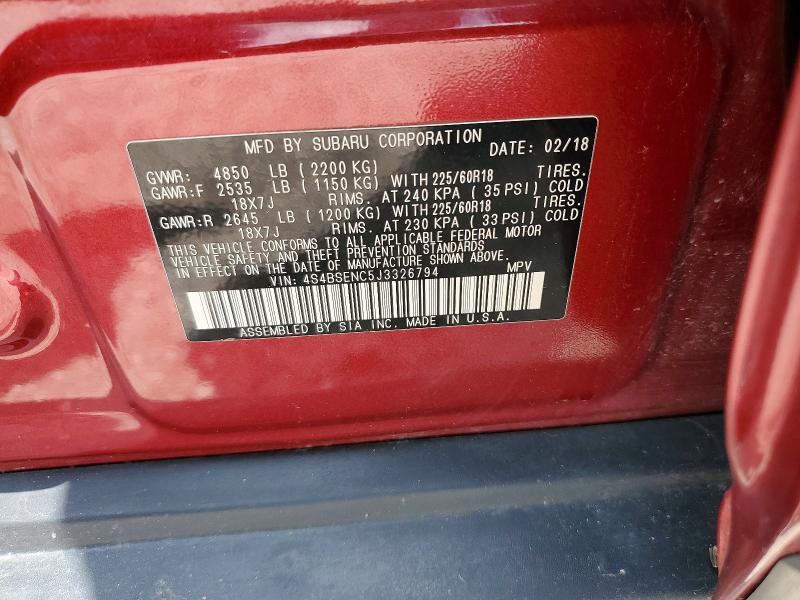 Продажа на аукционе авто 2018 Subaru Outback, vin: 4S4BSENC5J3326794, номер лота: 56511436