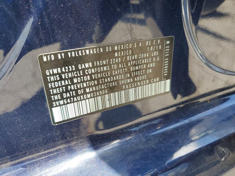 56879166 :رقم المزاد ، 3VW547AUXGM026906 vin ، 2016 Volkswagen Gti مزاد بيع