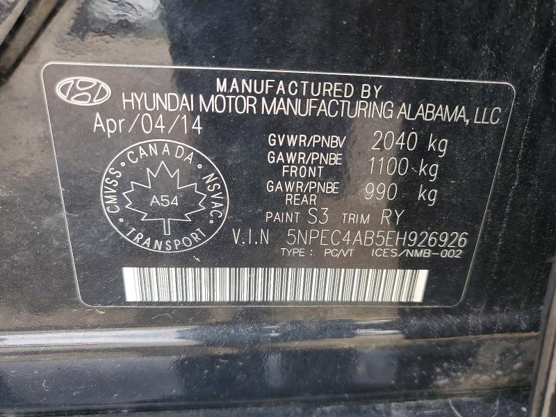 Продажа на аукционе авто 2014 Hyundai Sonata, vin: 5NPEC4AB5EH926926, номер лота: 58576266