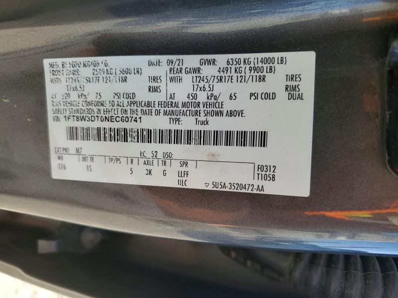 Продажа на аукционе авто 2022 Ford F350, vin: 1FT8W3DT0NEC60741, номер лота: 58293176