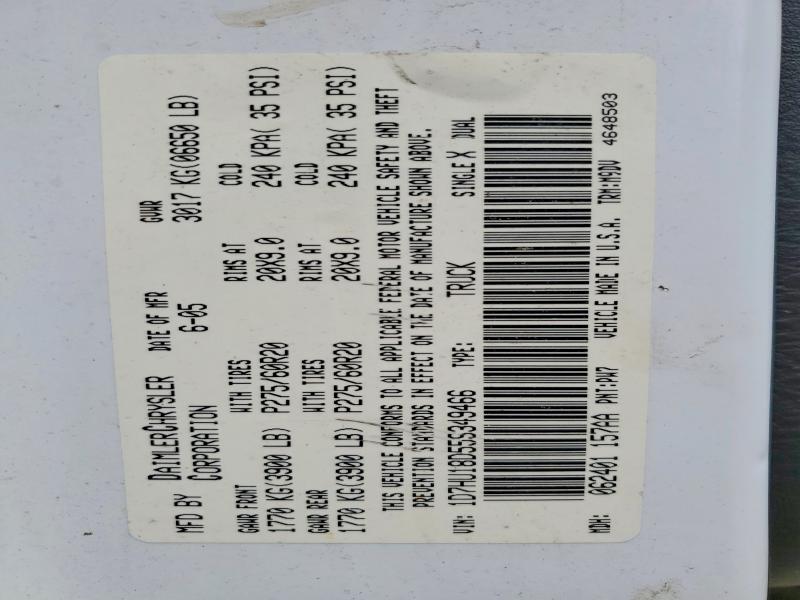 Aukcja sprzedaży 2005 Dodge Ram 1500, vin: 1D7HU18D55S349466, numer aukcji: 55984726