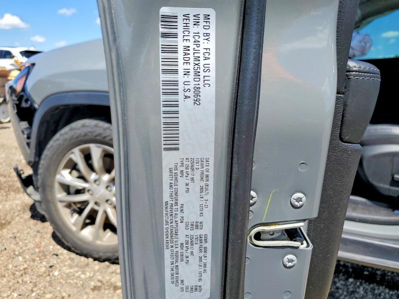 56996126 :رقم المزاد ، 1C4PJLMX5MD180692 vin ، 2021 Jeep Cherokee مزاد بيع