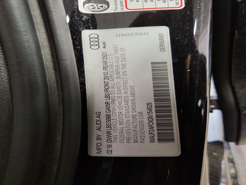 2016 Audi S6 მანქანა იყიდება აუქციონზე, vin: WAUF2AFCXGN154625, აუქციონის ნომერი: 55803216
