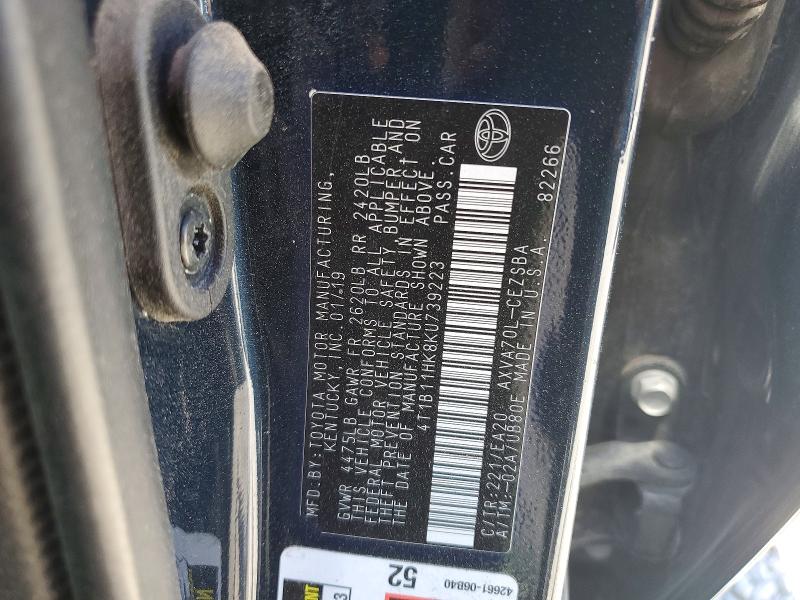 Aukcja sprzedaży 2019 Toyota Camry, vin: 4T1B11HK8KU739223, numer aukcji: 55734856
