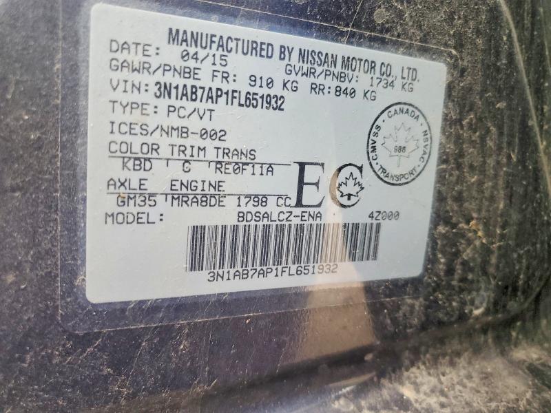 Продаж на аукціоні авто 2015 Nissan Sentra, vin: 3N1AB7AP1FL651932, номер лоту: 57514346