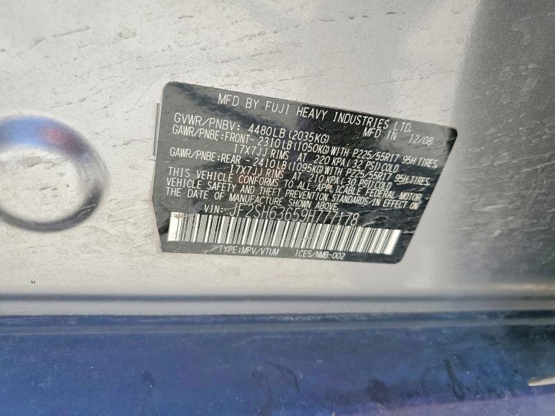 Продаж на аукціоні авто 2009 Subaru Forester, vin: JF2SH63659H777178, номер лоту: 56980386