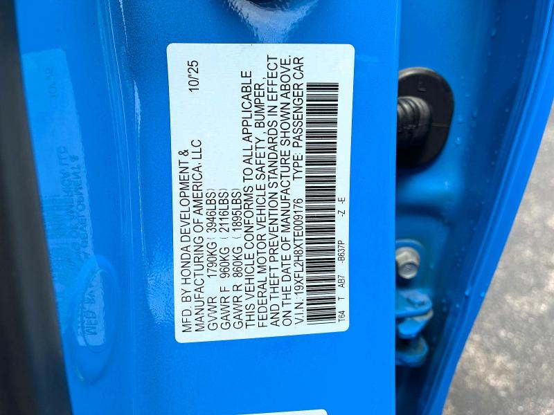 Продажа на аукционе авто 2026 Honda Civic, vin: 19XFL2H8XTE009176, номер лота: 56114826