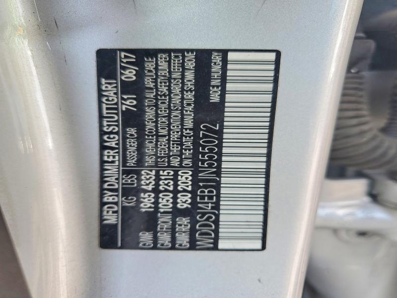 55776806 :رقم المزاد ، WDDSJ4EB1JN555072 vin ، 2018 Mercedes-benz Cla مزاد بيع
