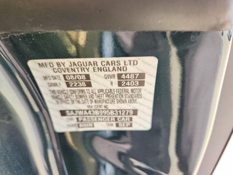 58122726 :رقم المزاد ، SAJWA43B995B31279 vin ، 2009 Jaguar Xk مزاد بيع