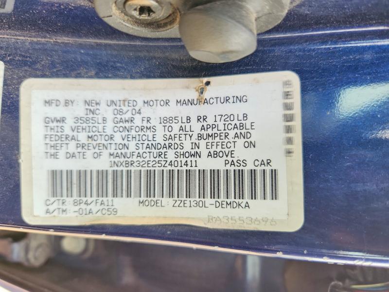 2005 Toyota Corolla მანქანა იყიდება აუქციონზე, vin: 1NXBR32E25Z401411, აუქციონის ნომერი: 56529046