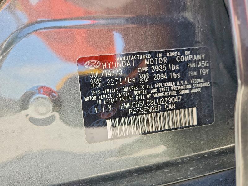 Aukcja sprzedaży 2020 Hyundai Ioniq, vin: KMHC65LC8LU229047, numer aukcji: 58189486