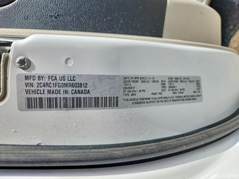 Aukcja sprzedaży 2021 Chrysler Pacifica, vin: 2C4RC1FG0MR603812, numer aukcji: 55449916