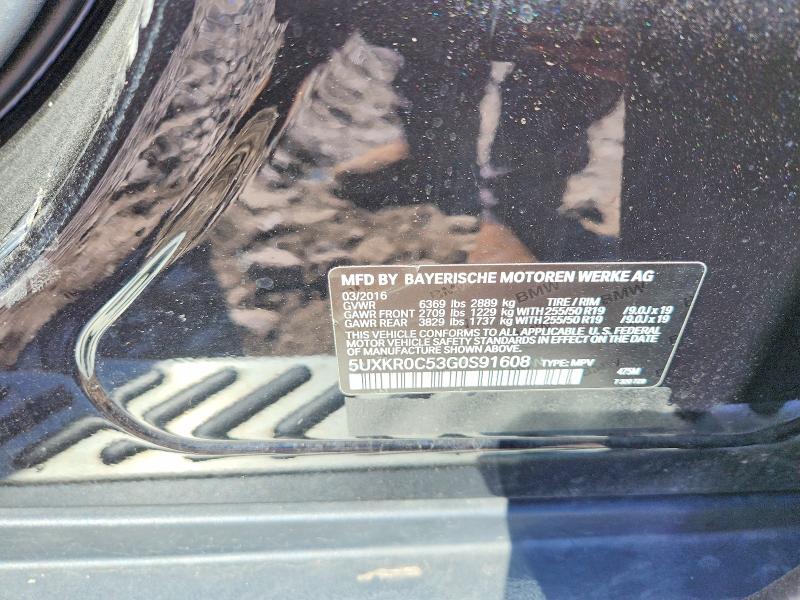 2016 Bmw X5 მანქანა იყიდება აუქციონზე, vin: 5UXKR0C53G0S91608, აუქციონის ნომერი: 58749296
