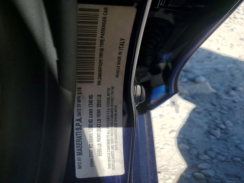 Продажа на аукционе авто 2017 Maserati Quattroporte, vin: ZAM56RPA2H1199156, номер лота: 56843486