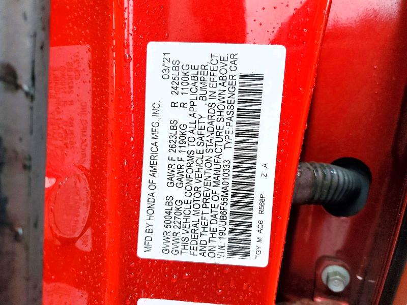 Aukcja sprzedaży 2021 Acura Tlx, vin: 19UUB6F55MA010333, numer aukcji: 57113816