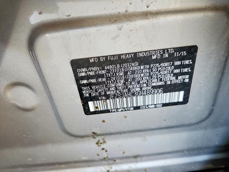 Продажа на аукционе авто 2016 Subaru Forester, vin: JF2SJAHC3GH489906, номер лота: 56031426