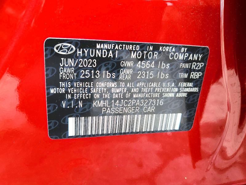 2023 Hyundai Sonata მანქანა იყიდება აუქციონზე, vin: KMHL14JC2PA327316, აუქციონის ნომერი: 58427996