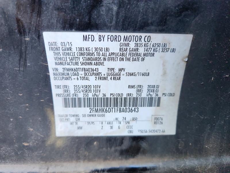 Aukcja sprzedaży 2015 Ford Flex, vin: 2FMHK6DT1FBA03643, numer aukcji: 56535936