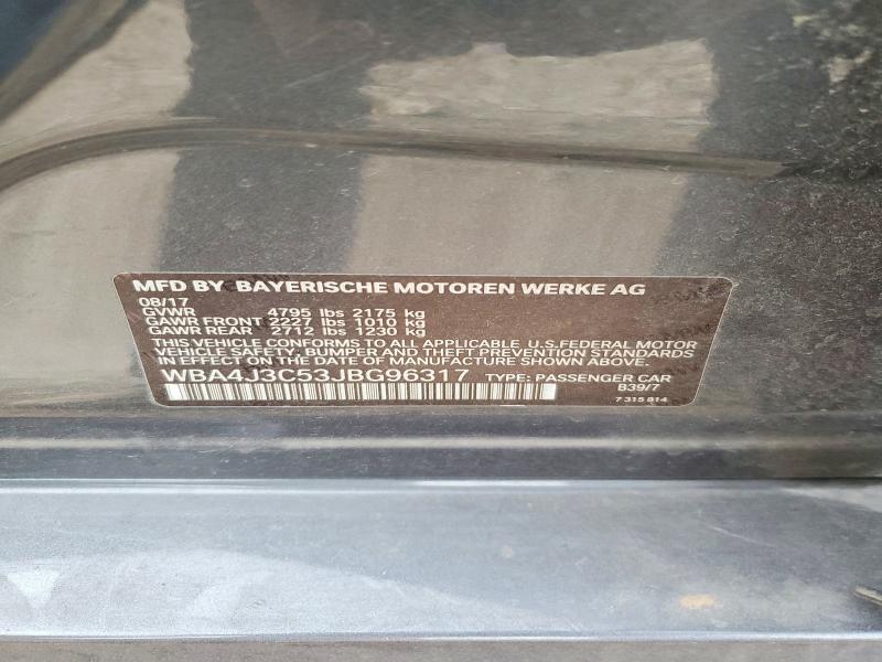 Aukcja sprzedaży 2018 Bmw 430xi, vin: WBA4J3C53JBG96317, numer aukcji: 55717216