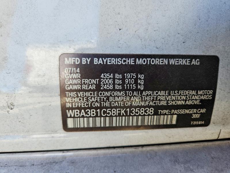 Продажа на аукционе авто 2015 Bmw 320, vin: WBA3B1C58FK135838, номер лота: 56466946