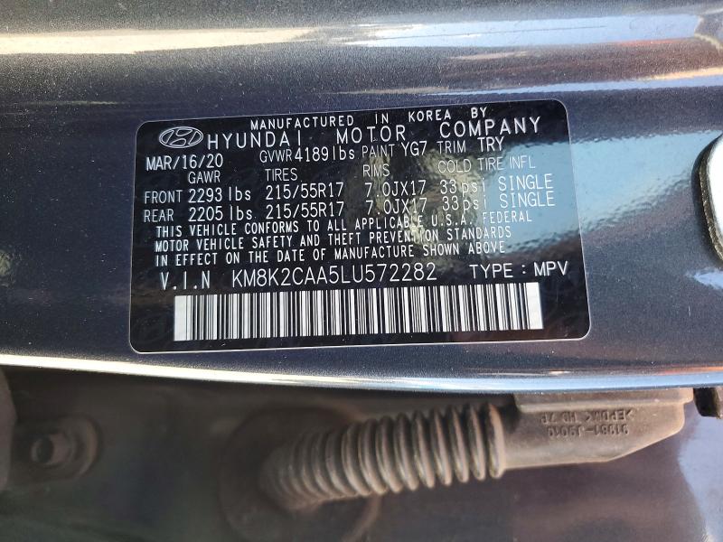 Aukcja sprzedaży 2020 Hyundai Kona, vin: KM8K2CAA5LU572282, numer aukcji: 56360746