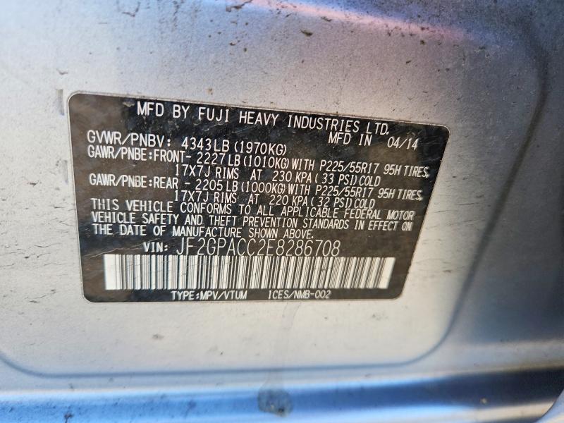 56042276 :رقم المزاد ، JF2GPACC2E8286708 vin ، 2014 Subaru Xv Crosstrek مزاد بيع