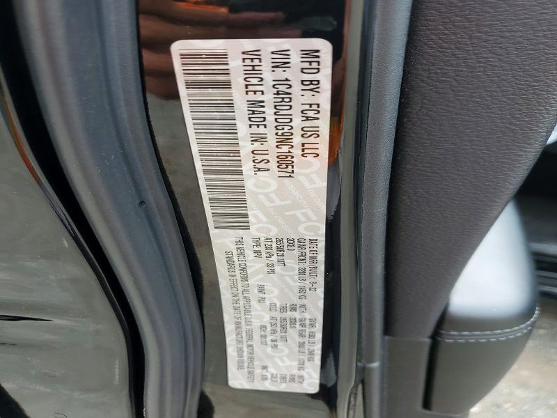 2022 Dodge Durango მანქანა იყიდება აუქციონზე, vin: 1C4RDJDG9NC160571, აუქციონის ნომერი: 57845686