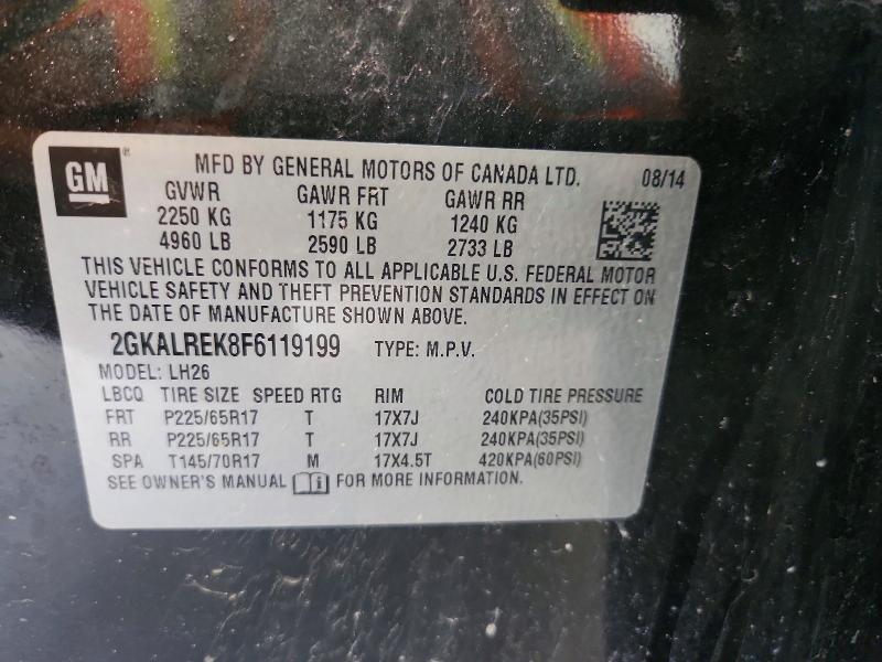 2015 Gmc Terrain მანქანა იყიდება აუქციონზე, vin: 2GKALREK8F6119199, აუქციონის ნომერი: 54925526
