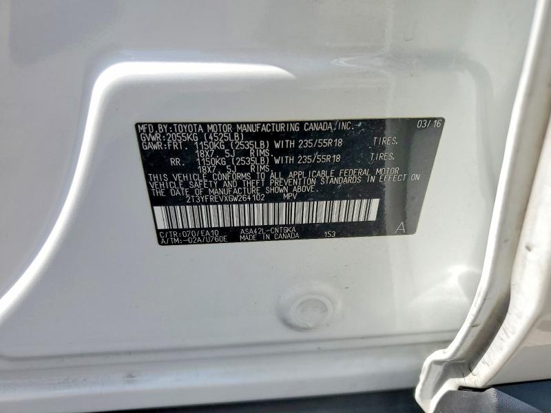 Продажа на аукционе авто 2016 Toyota Rav4, vin: 2T3YFREVXGW264102, номер лота: 56094596