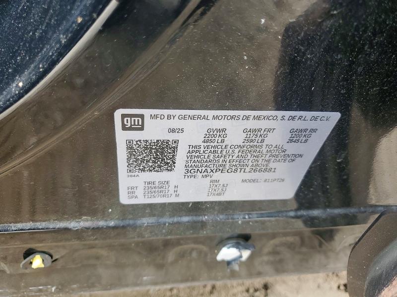 Продаж на аукціоні авто 2026 Chevrolet Equinox, vin: 3GNAXPEG8TL266881, номер лоту: 55037916